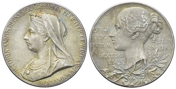 INGHILTERRA. Vittoria (1837-1901). Medaglia 1837-1897 per iil giubileo di diamante. Ag. BHM 3506. 9,61gr; 26mm. SPL