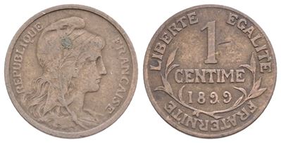 Francia. III Repubblica. 1 Centesimo 1899. Cu. 1gr. Km 840. Bb