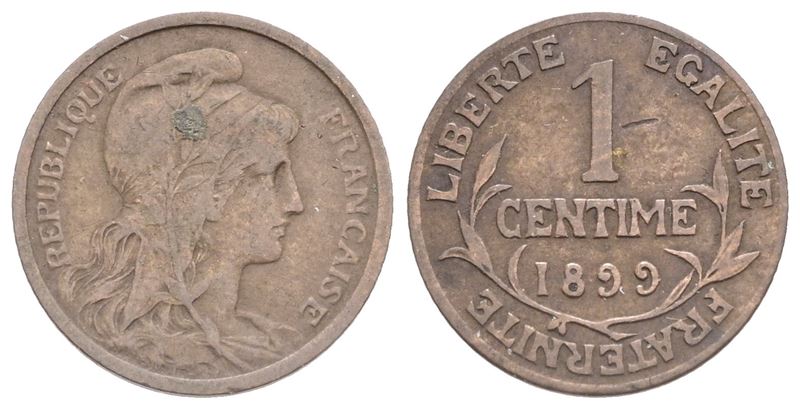 Francia. III Repubblica. 1 Centesimo 1899. Cu. 1gr. Km 840. Bb