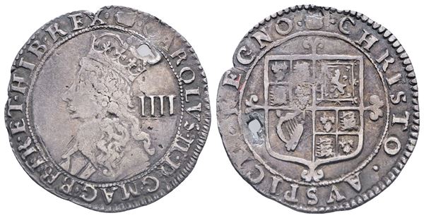 INGHILTERRA. Giacomo II (1660-1685). 4 penny (1660-1662). Ag. 2gr. KM 290. BB. Foro