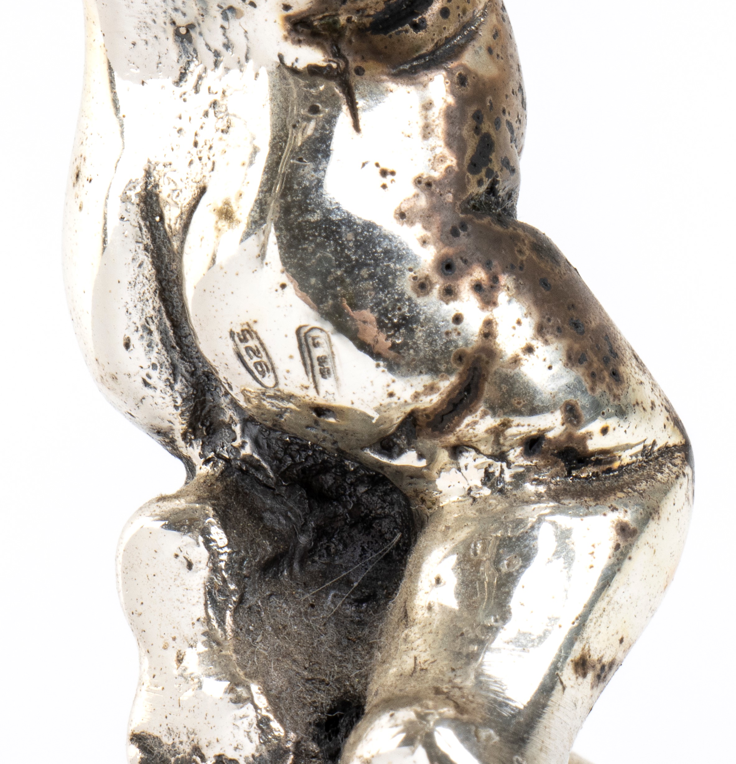 Candelabro a tre fiamme, argento 925, stile Rococò