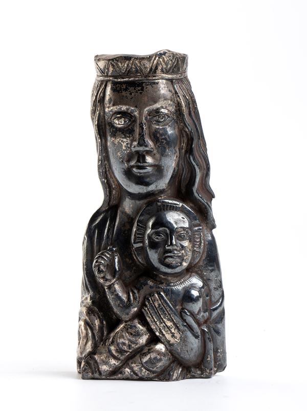 Madonna con bambino in argento 