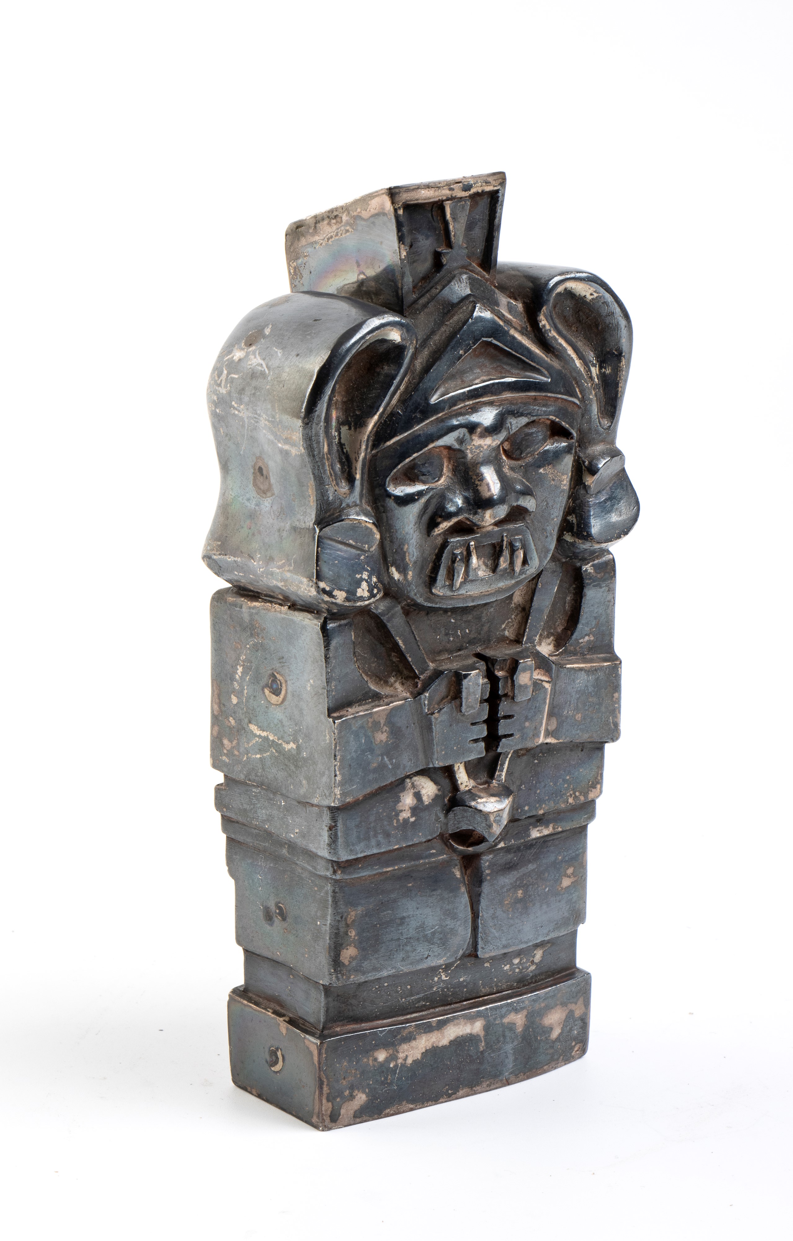 Lineo, Scultura in argento 925/1000, fusa e cesellata, ispirazione iconografia precolombiana
