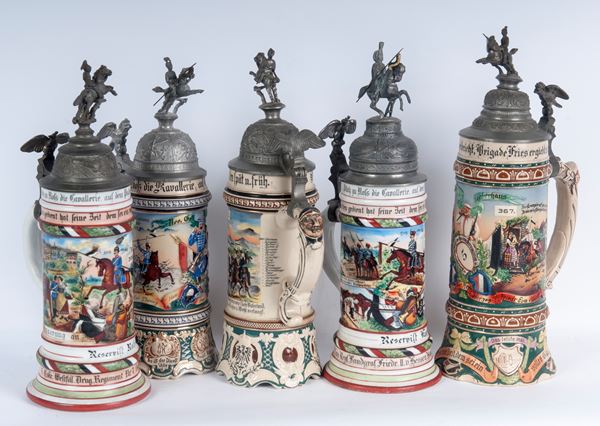 Boccale del riservista, lotto di cinque