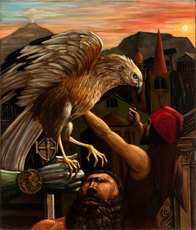 Polifemo e l'aquila, olio su tela