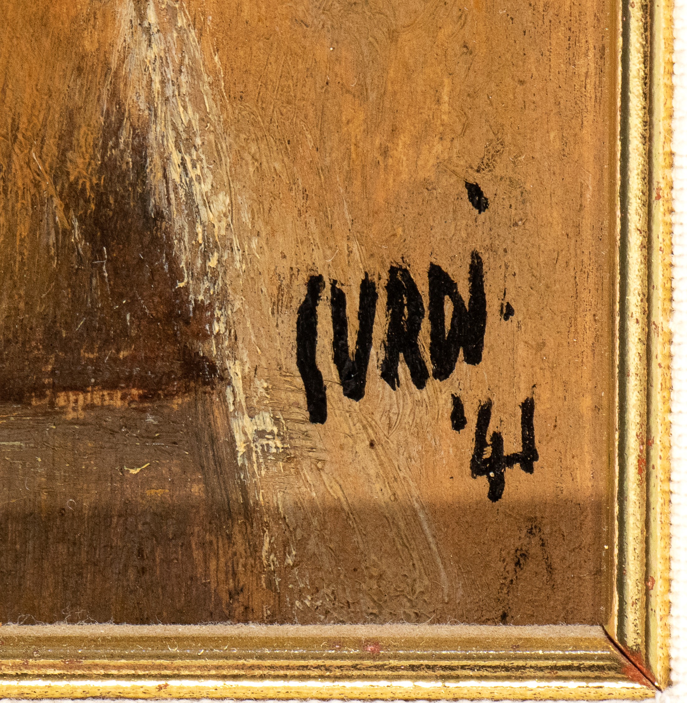 Luigi Surdi - Scorcio di Roma, olio su tavoletta