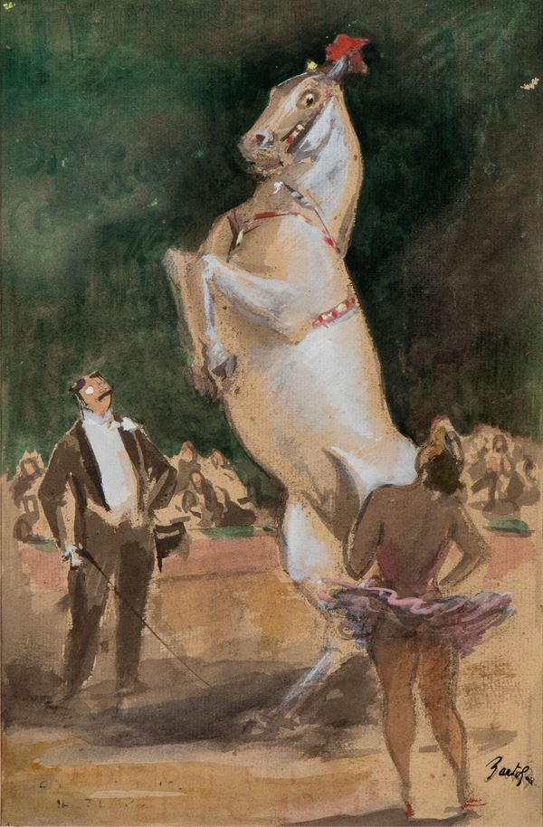 AMERIGO BARTOLI NATINGUERRA - Study for the painting "Circo equestre"