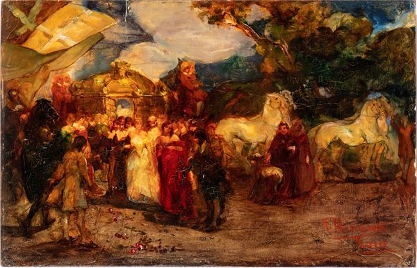 GIUSEPPE RIVAROLI - Eighteenth-century style procession