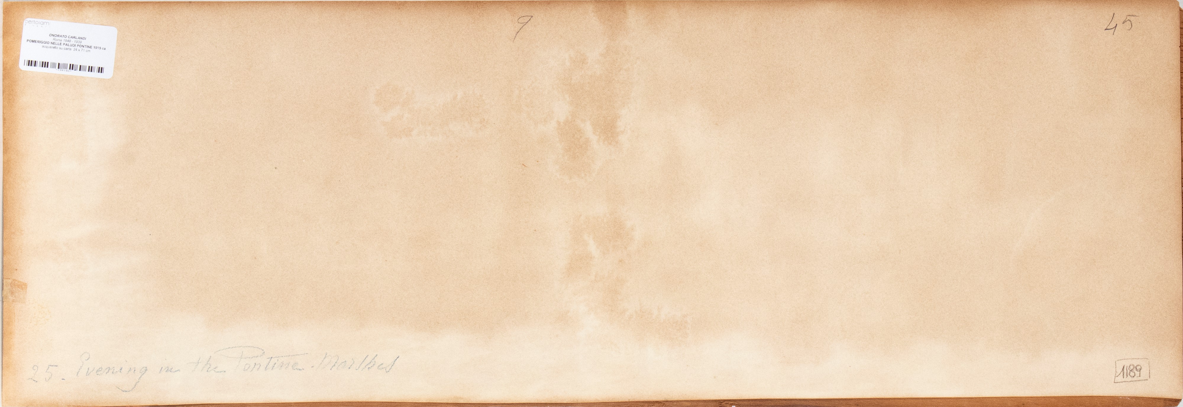 Onorato Carlandi - Pomeriggio nelle paludi pontine, acquarello su carta