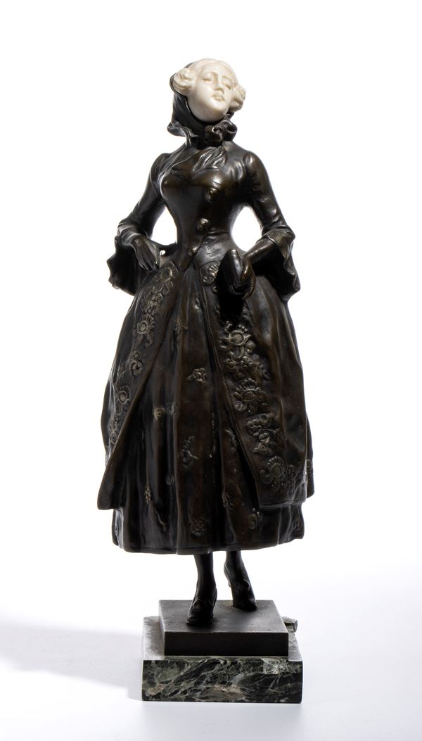 EMIL MEIER - Scultura in bronzo e avorio