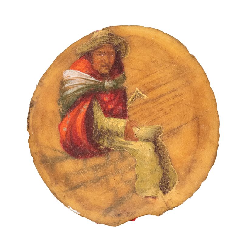 Artista anonimo, Studio per un mendicante, tempera su pergamena