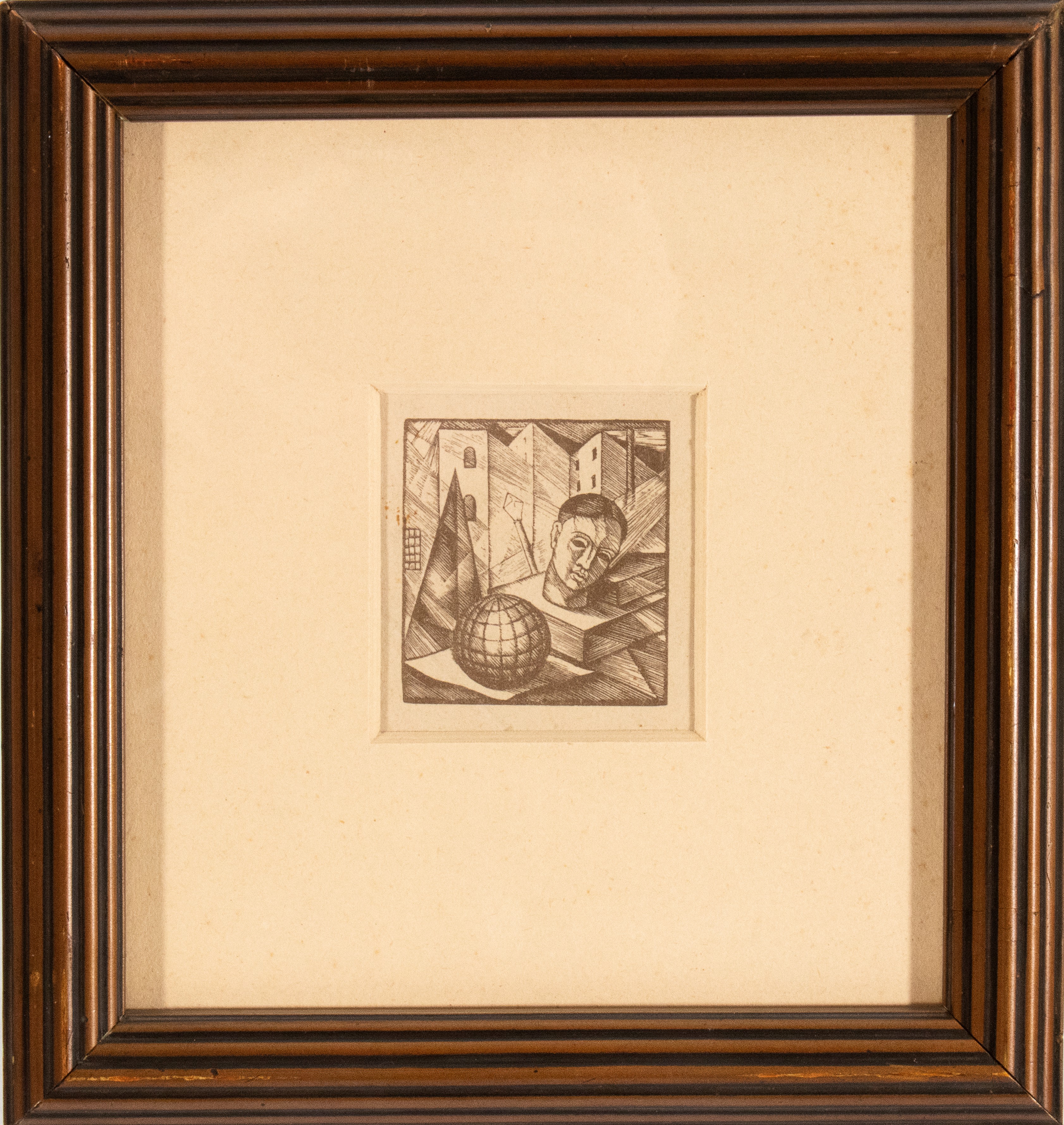 Incisore anonimo, Composizione metafisica, Xilografia