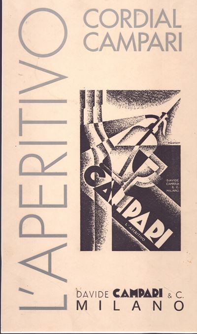 NICOLAJ DIULGHEROFF, L'aperitivo Cordial Campari - Manifesto pubblicitario futurista, litografia