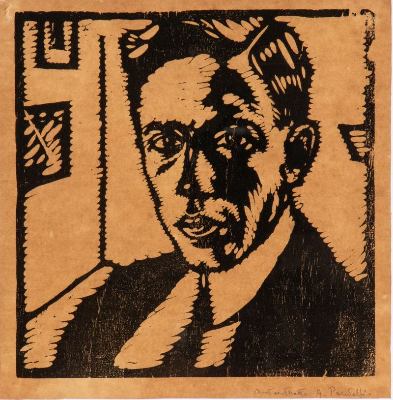 Alessandro Pandolfi - Autoritratto, xilografia
