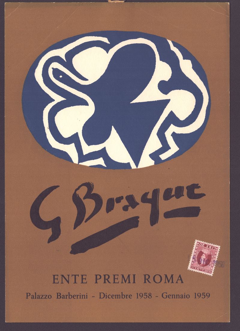 Georges Braque - Locandina Ente Premi Roma Palazzo Barberini, litografia