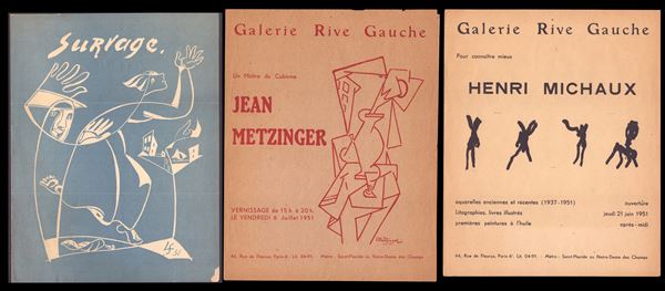 Three Galerie Rive Gauche invitations