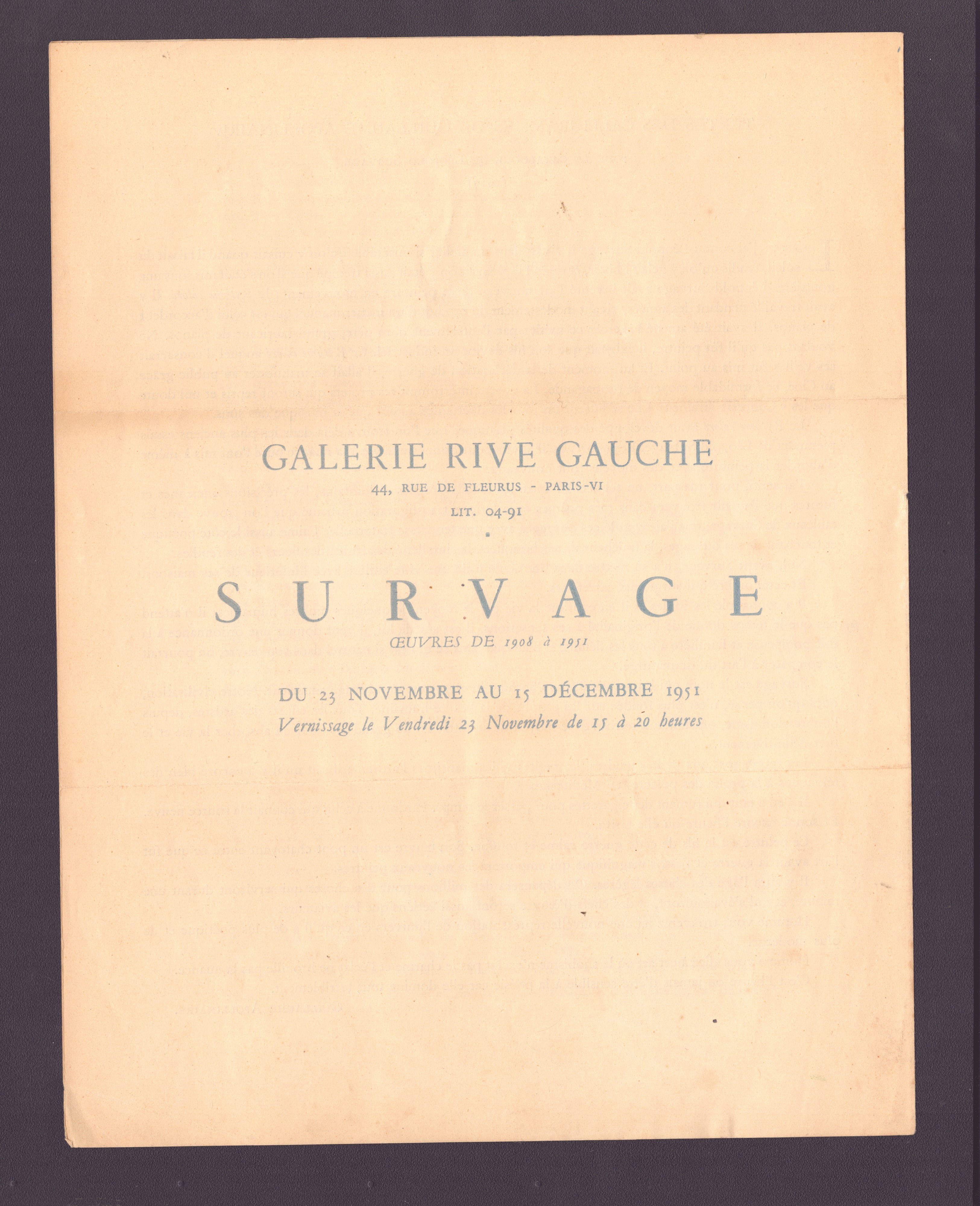Inviti ai Vernissage del 1951, Litografie