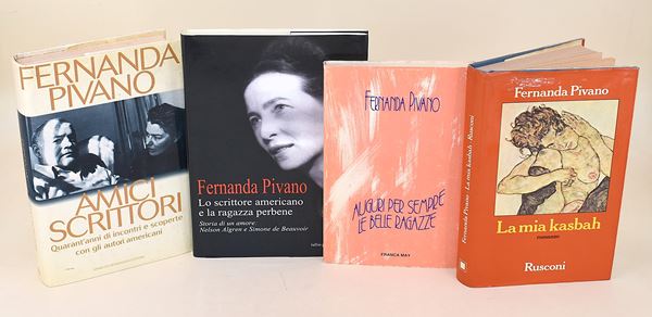 4 volumi di Fernanda Pivano - Dedica autografa di Fernanda Pivano