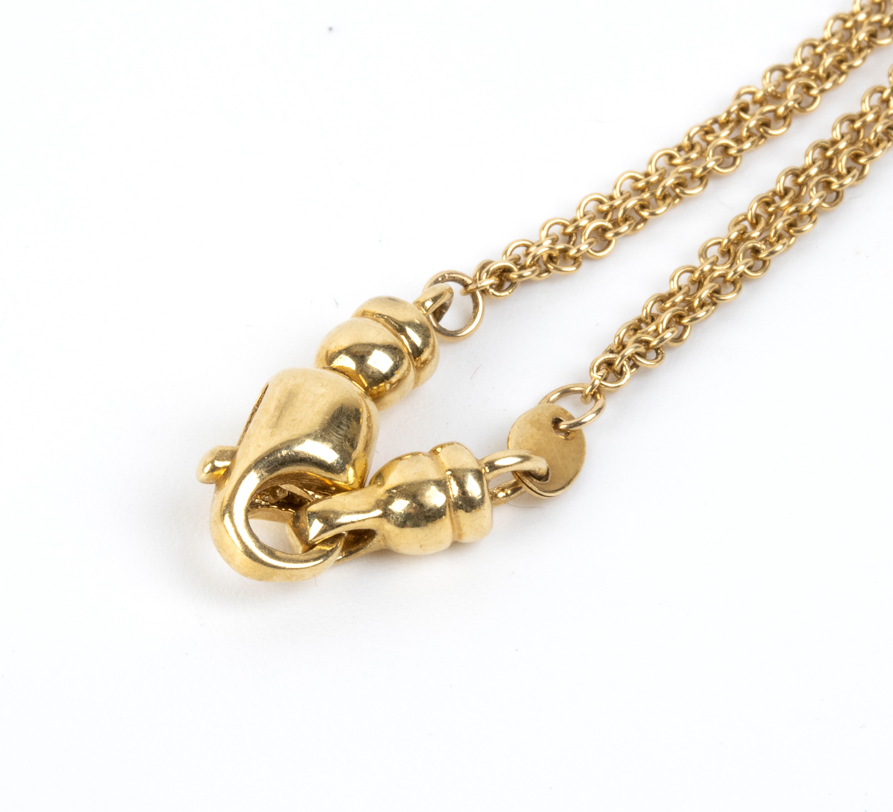 Esse Gioielli - Collana in oro giallo 18k con doppia maglia forzatina e perle di fiume