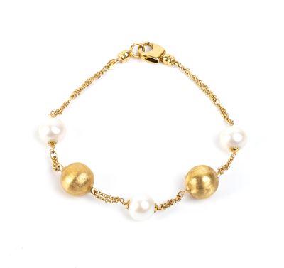 Bracciale in oro giallo 18k con perle di fiume e perle d’acqua dolce