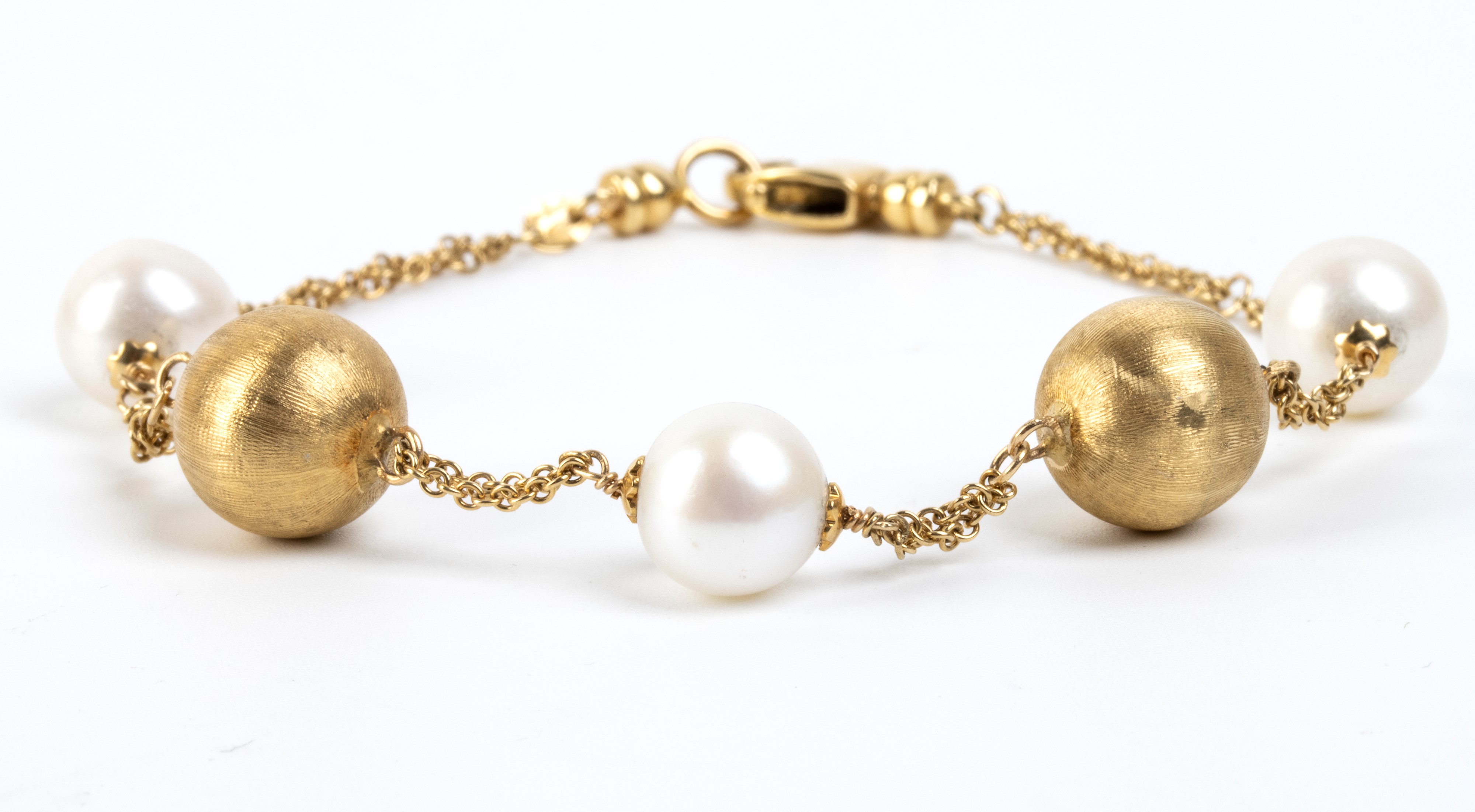 Esse Gioielli - Bracciale in oro giallo 18k con perle di fiume e perle d’acqua dolce