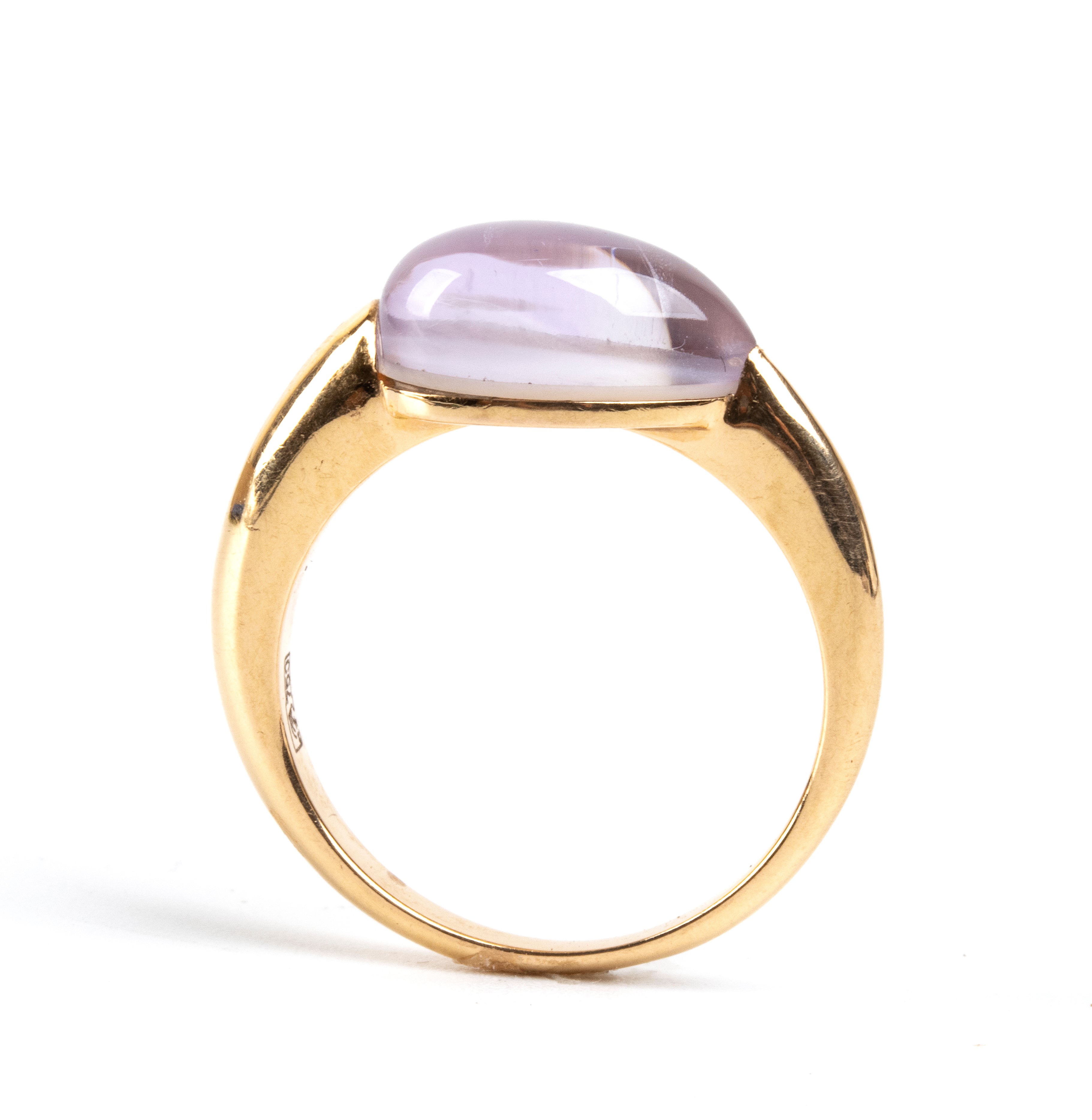Mattioli - Anello in oro giallo 18k con calcedonio cabochon