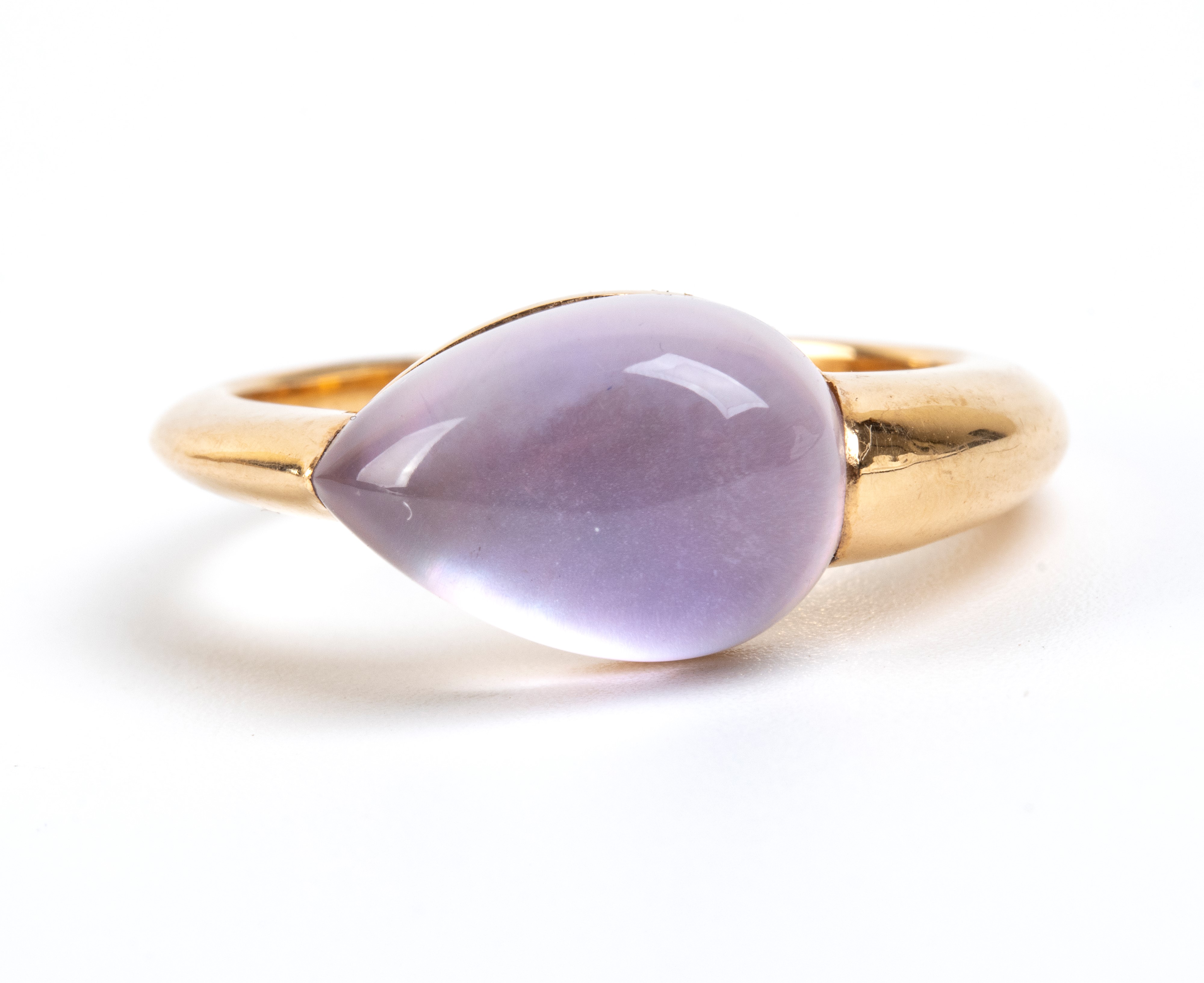 Mattioli - Anello in oro giallo 18k con calcedonio cabochon