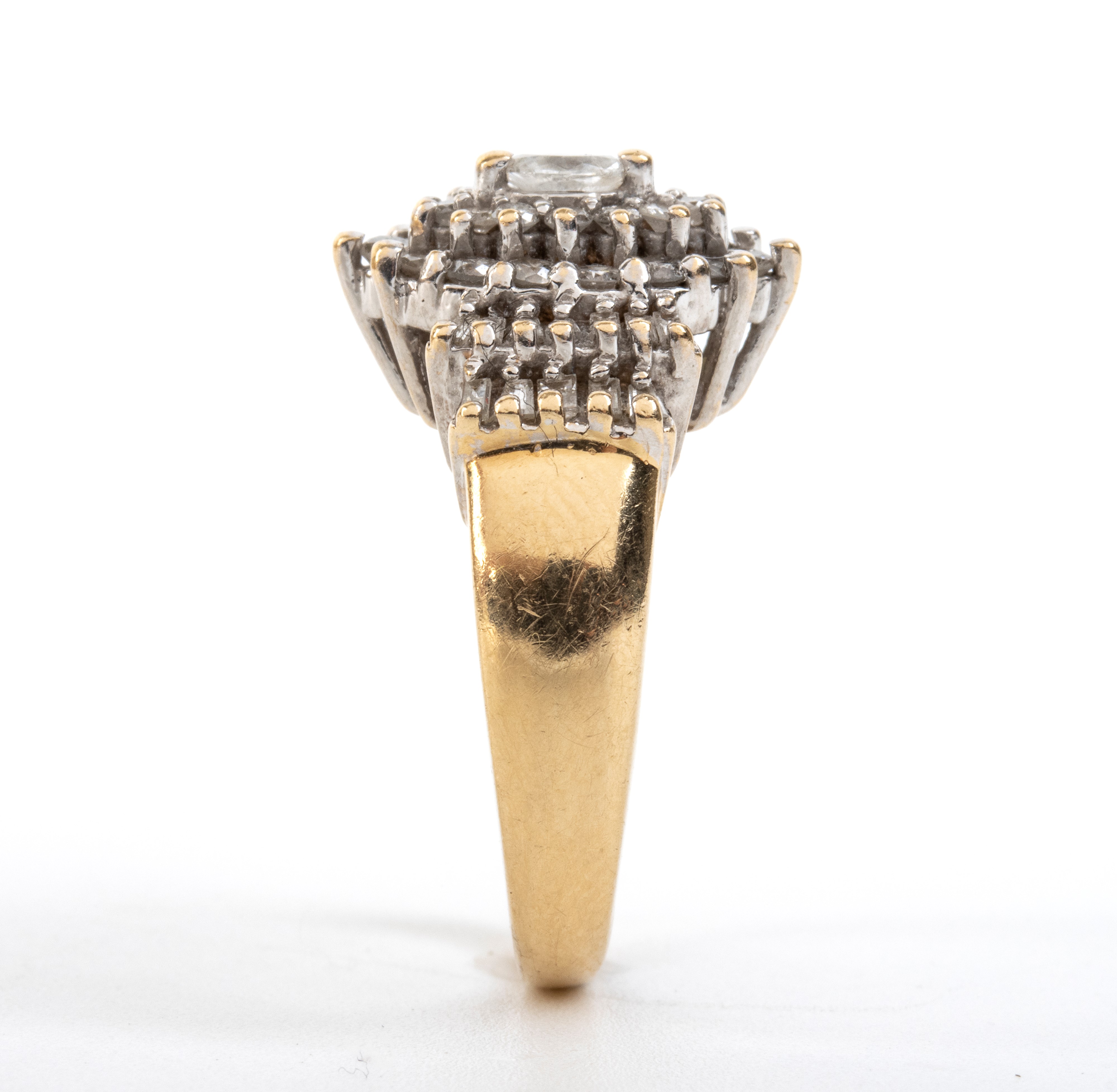 Anello in oro bianco e oro giallo 14k con diamanti (motivo a fiocco)