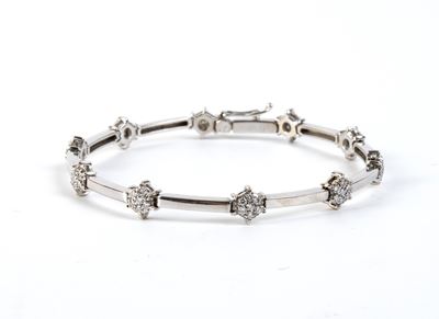 Bracciale in oro bianco 18k con diamanti taglio brillante