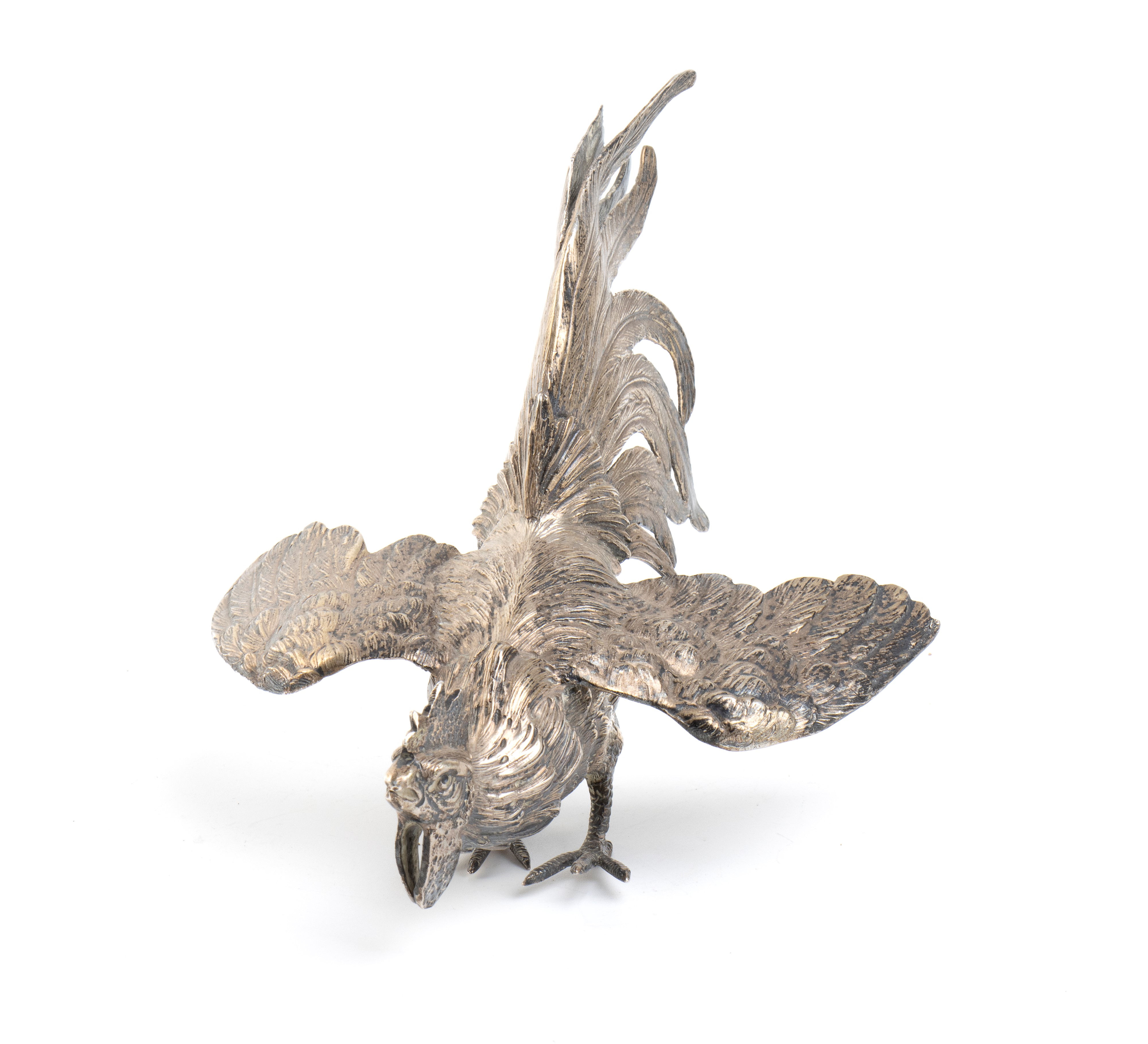Gallo, fusione in argento (circa 800‰), Italia, XX secolo