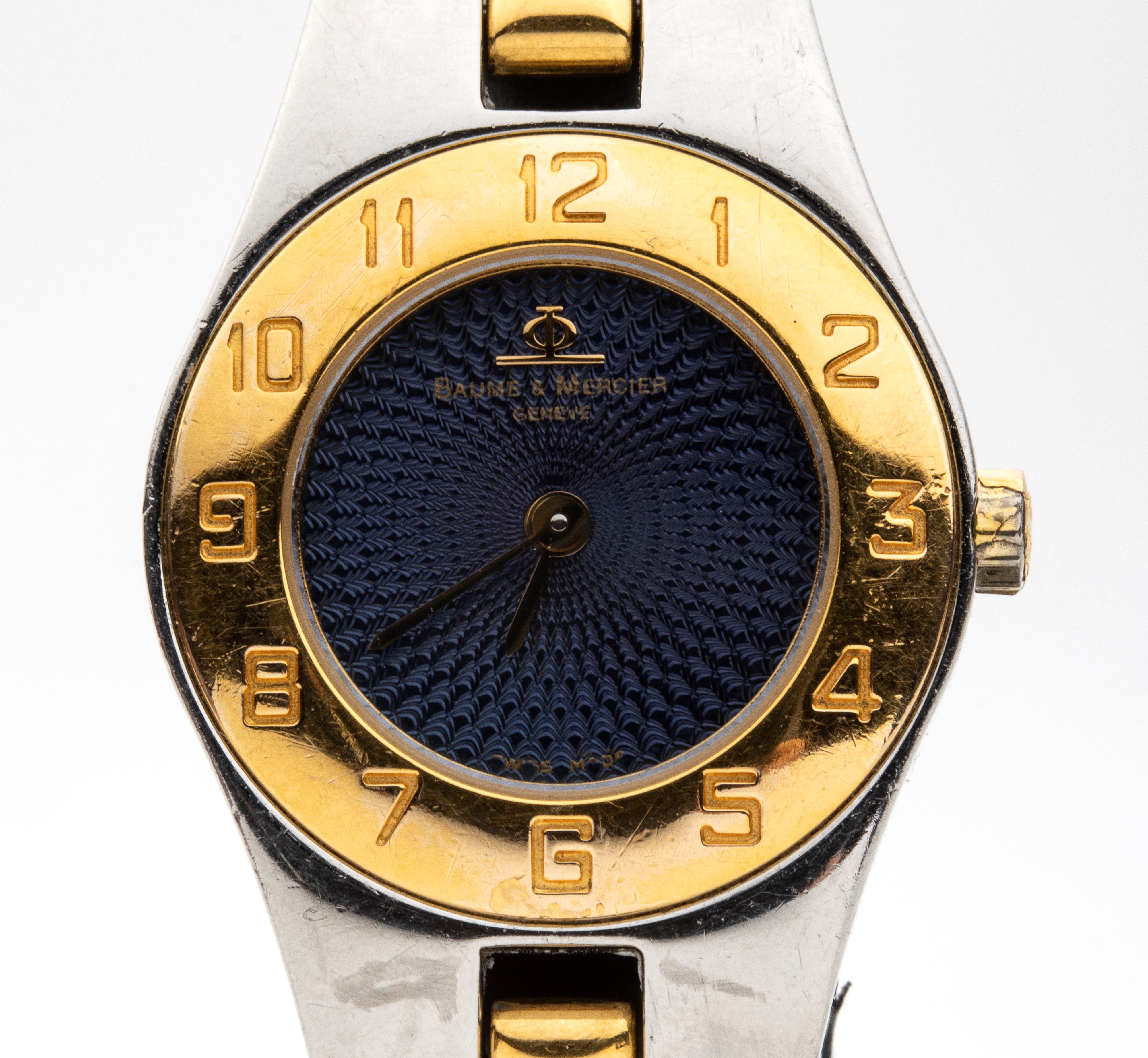 Baume & Mercier - Orologio Lady in acciaio con quadrante azzurro a guilloché