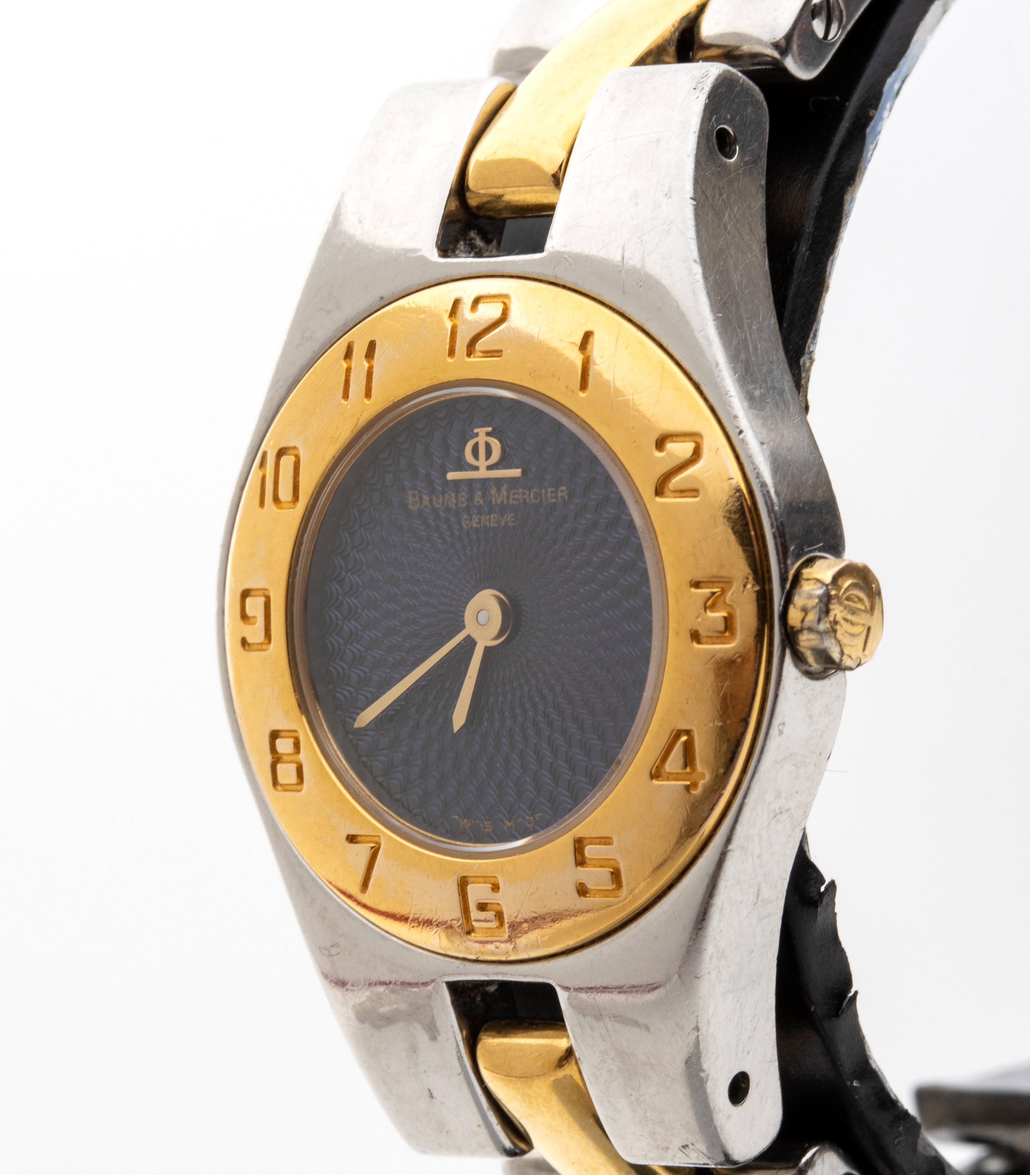 Baume & Mercier - Orologio Lady in acciaio con quadrante azzurro a guilloché
