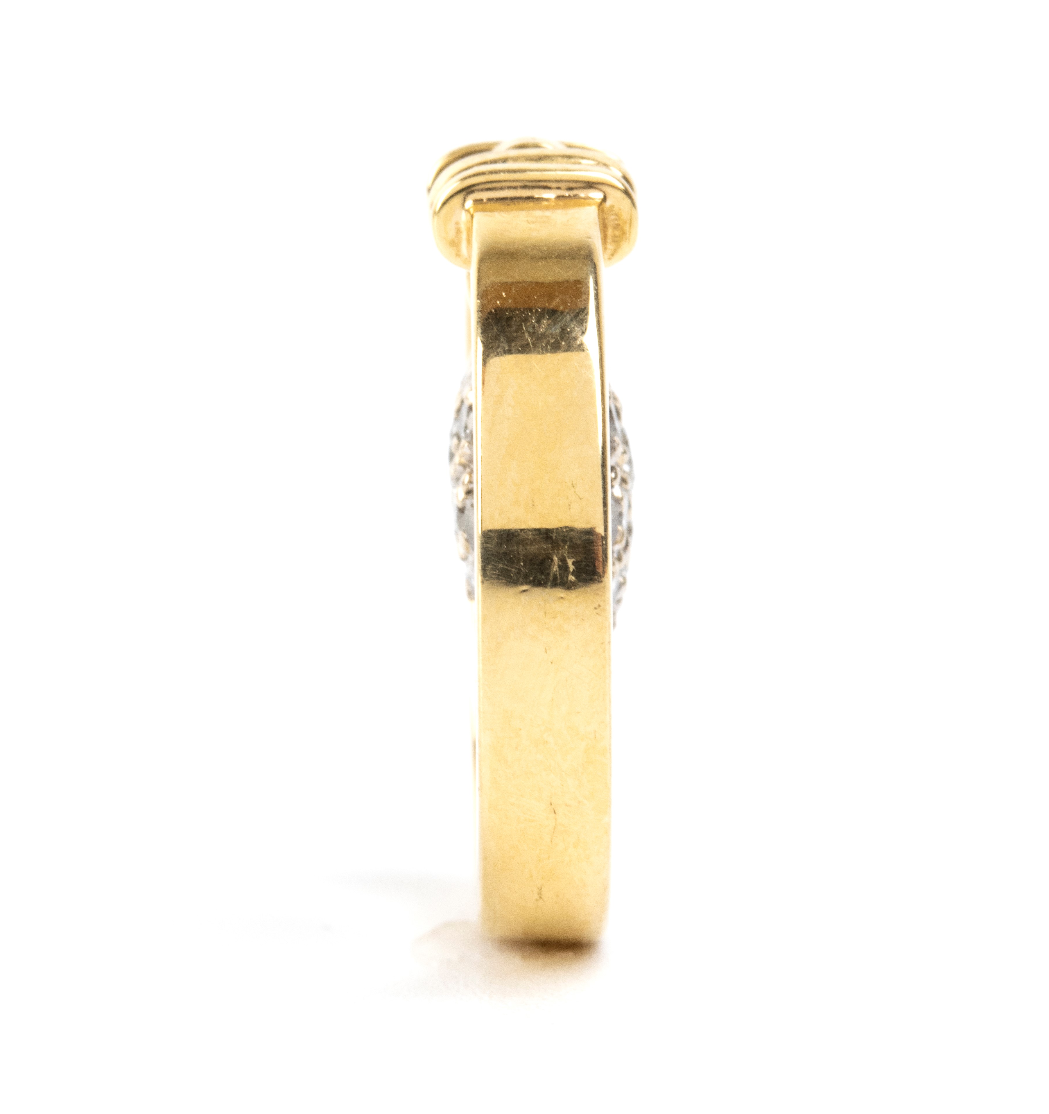 Pasquali - Anello in oro bianco e oro giallo 18k con pendente a cuore e diamanti