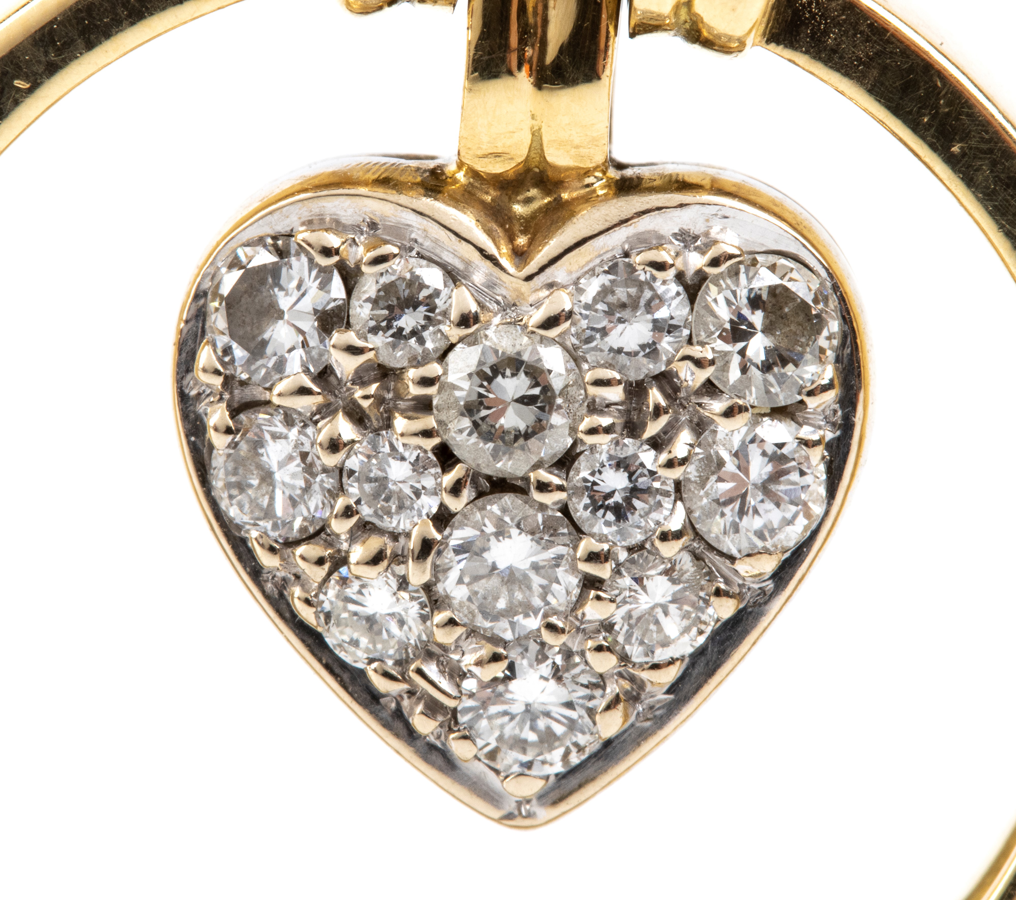 Pasquali - Anello in oro bianco e oro giallo 18k con pendente a cuore e diamanti