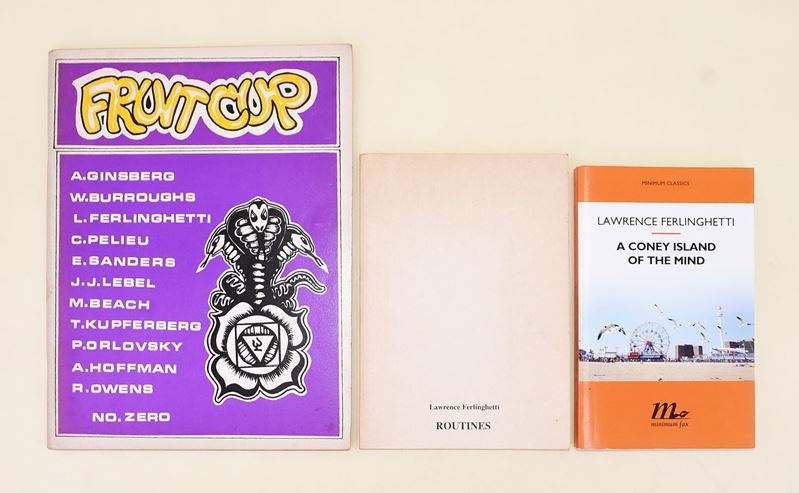 3 volumi in inglese di Ferlinghetti Lawrence con firma autografa