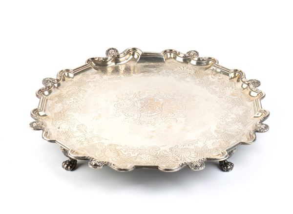 EDWARD VINCENT - Salver georgiano inglese in argento