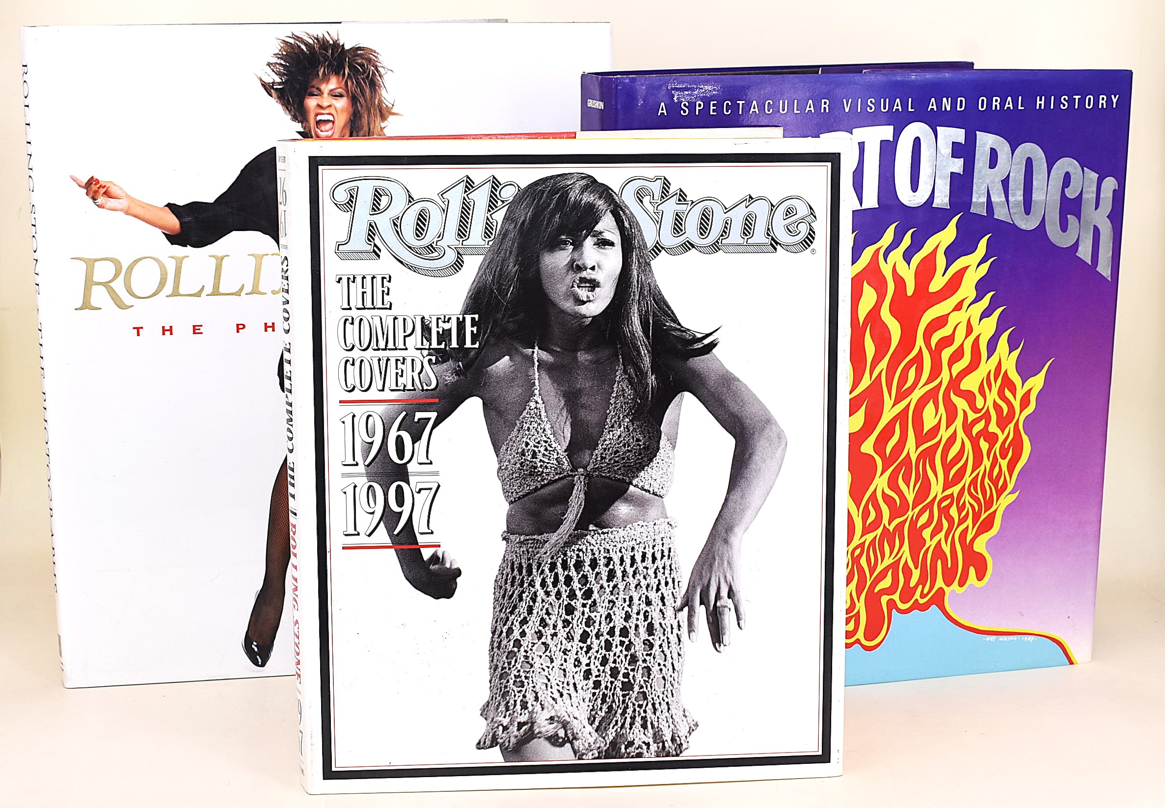 3 volumi in folio edizioni illustrate sui Rollingstone e sul Rock