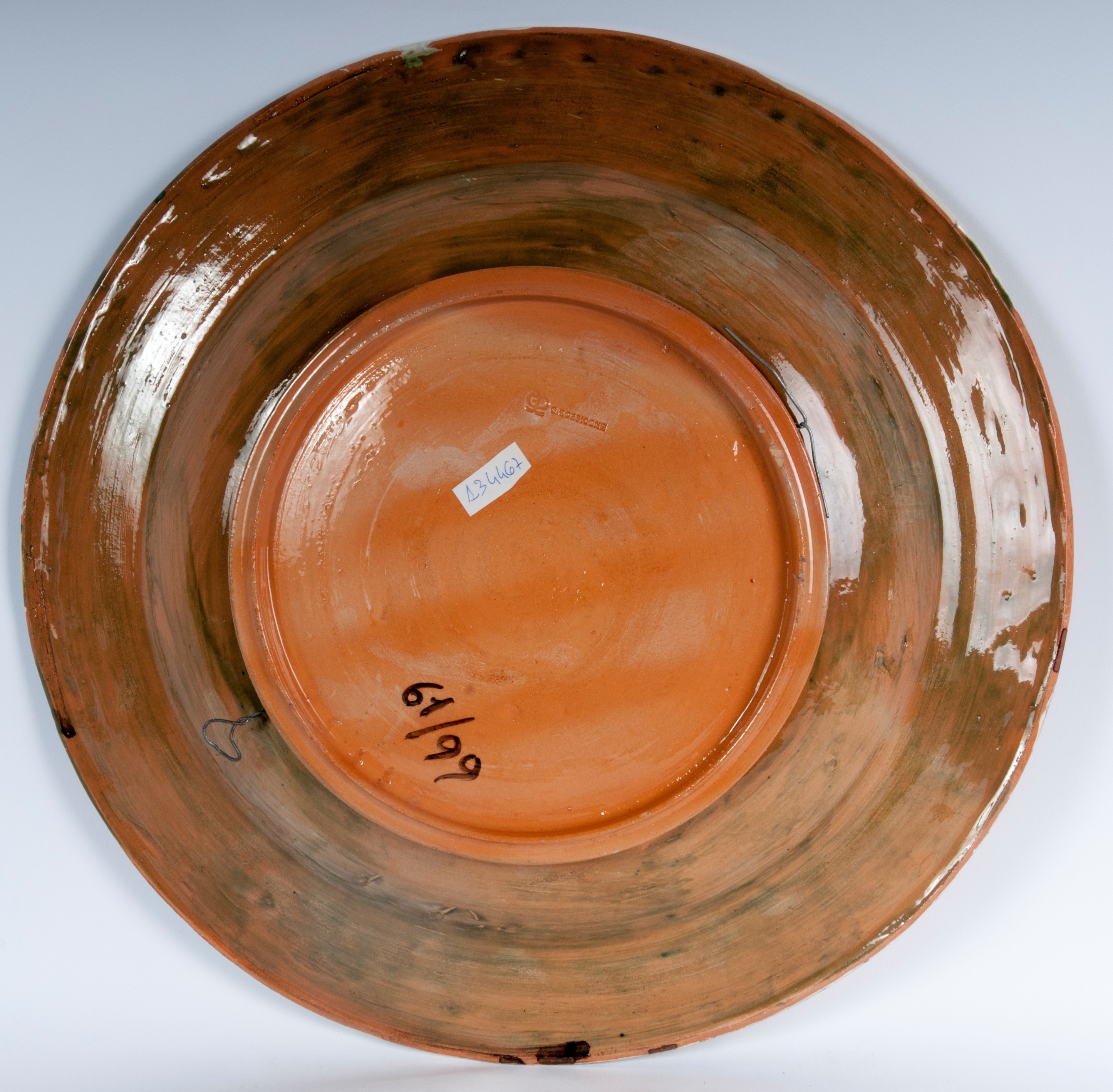 Remo Brindisi - Piatto da pompa in ceramica policroma