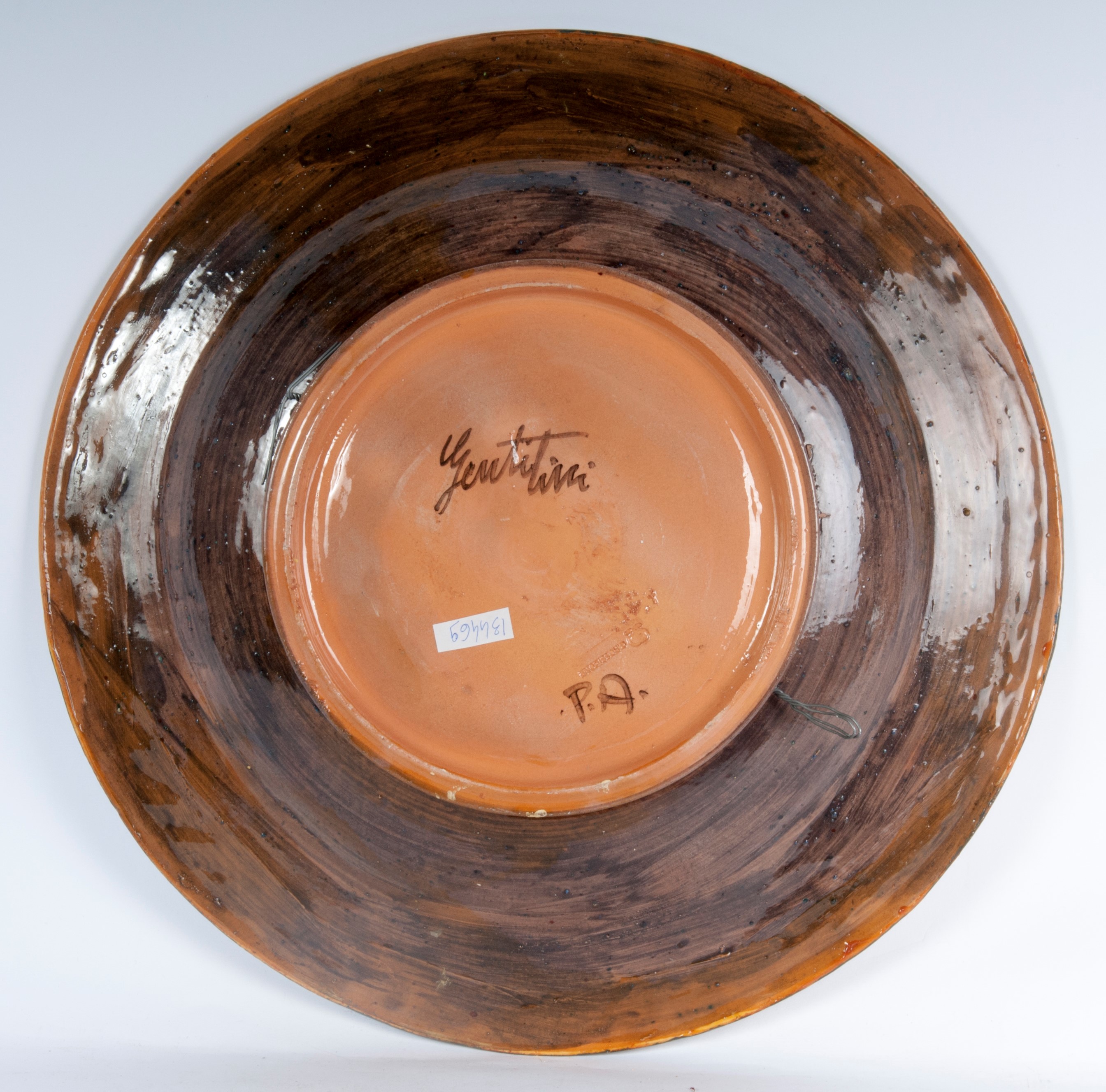 Franco Gentilini - Piatto da Pompa in Ceramica Policroma