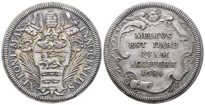 Innocenzo XI, Testone pontificio, Roma, 1684