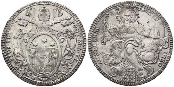 STATO PONTIFICIO. Roma. Pio VI (1775-1799). Scudo 1780 – Anno VI; Ag (25,90 g; 41 mm)
