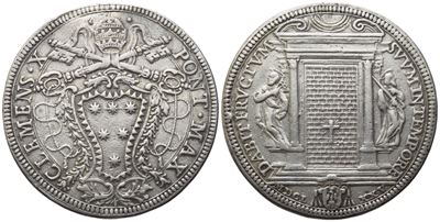 Clemente X (1670-1676), Piastra pontificia 1675