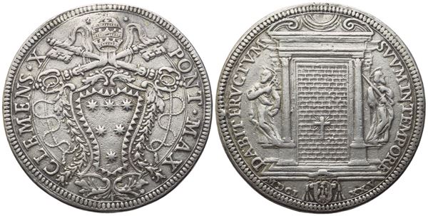 STATO PONTIFICIO. Roma. Clemente X (1670-1676). Piastra 1675; Ag (31,60 g; 44 mm)