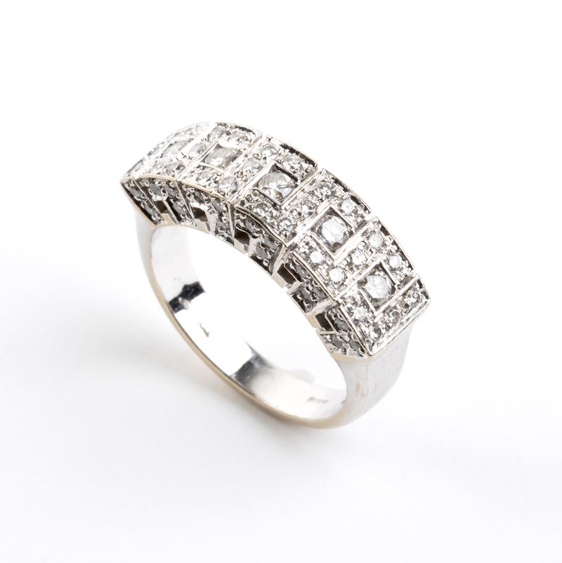 Salvini - Anello in oro bianco 18k con pavé di diamanti