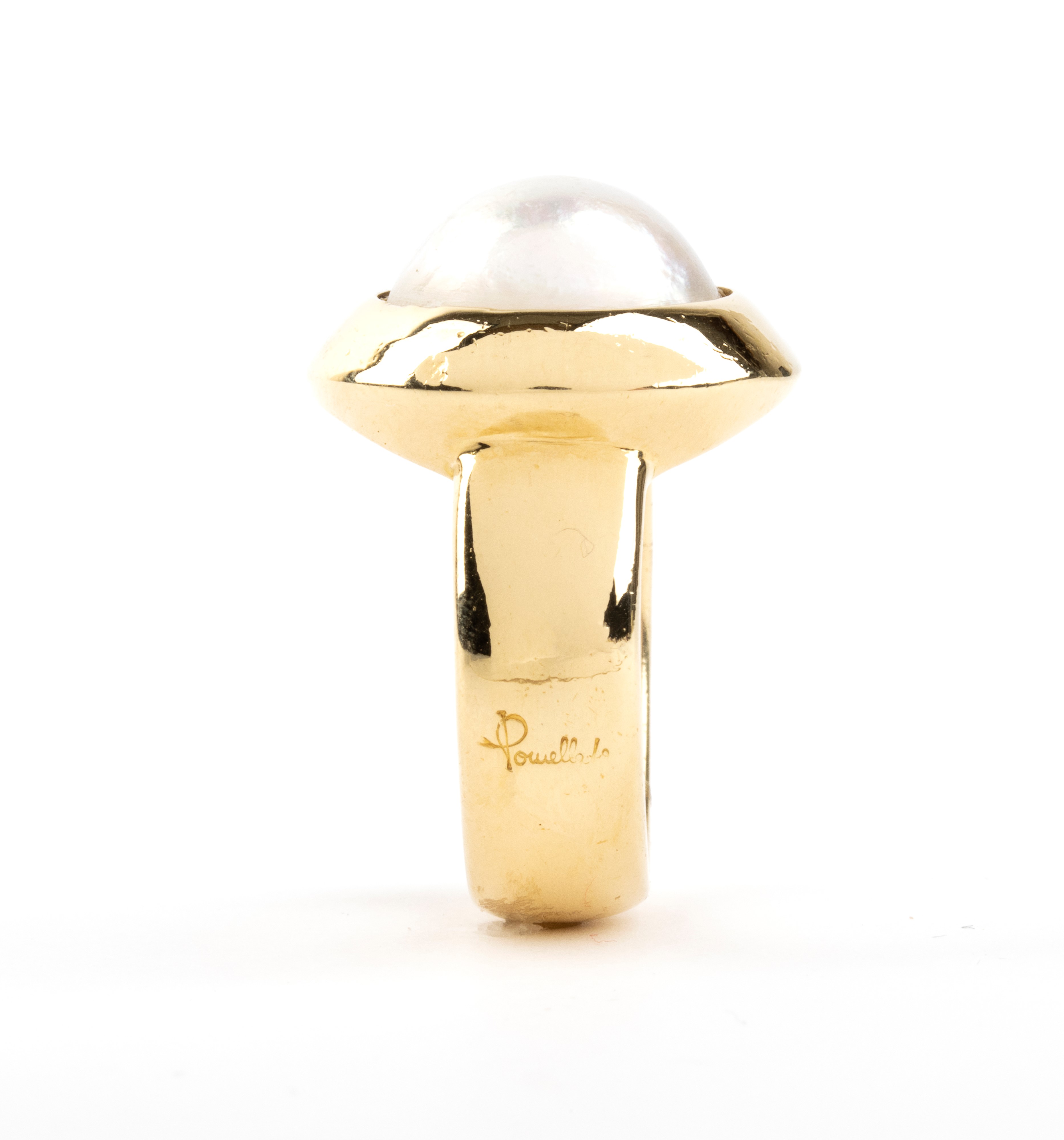 Pomellato - Anello in oro giallo con perla Mabé