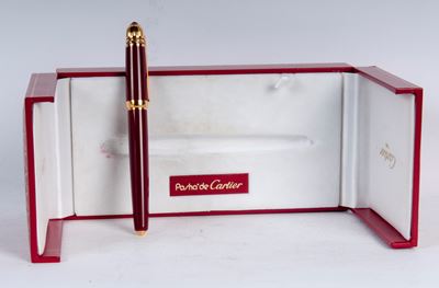 Cartier, Penna stilografica modello Pashà con pennino in oro 18 kt