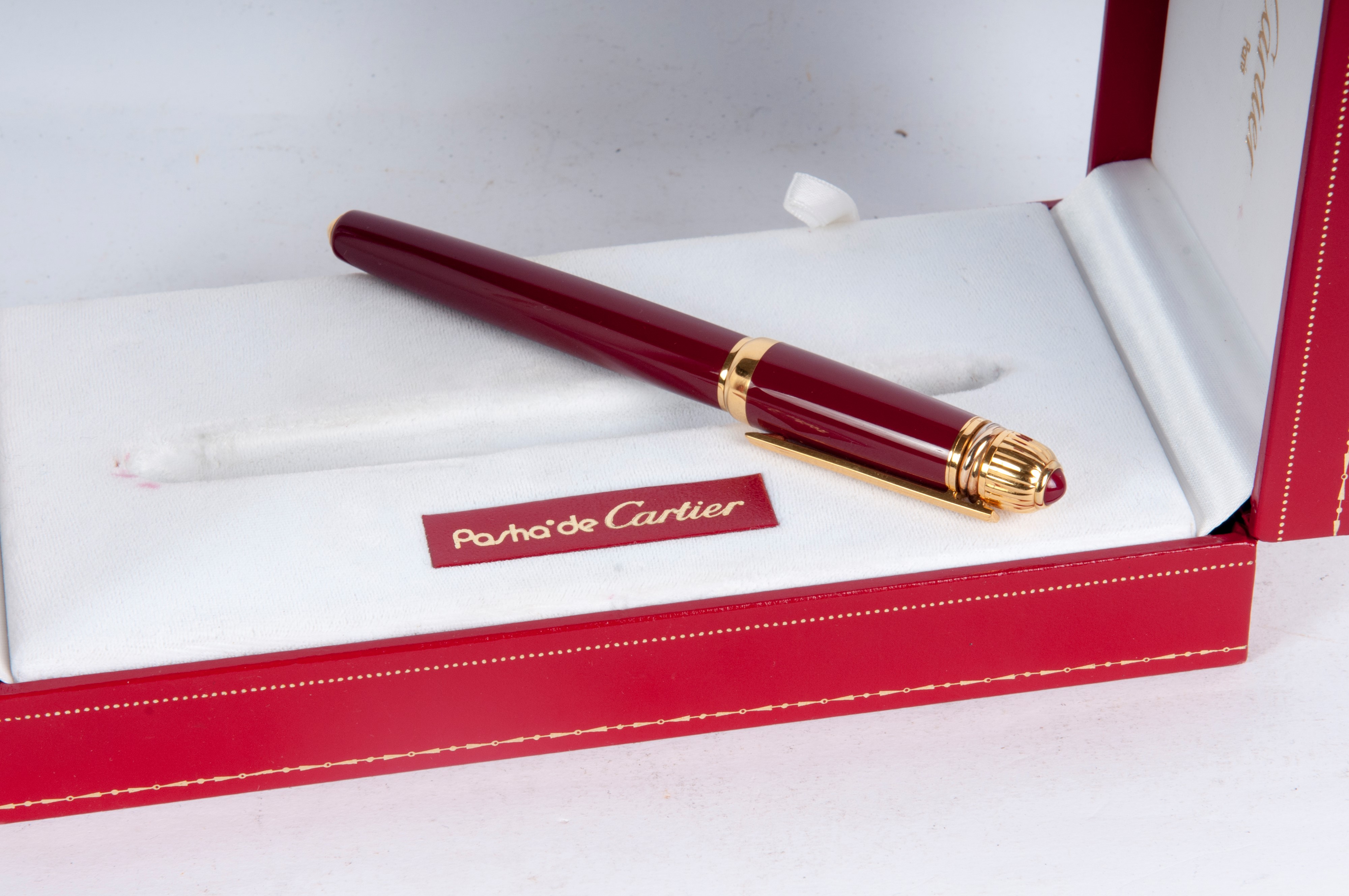 Cartier, Penna stilografica modello Pashà con pennino in oro 18 kt