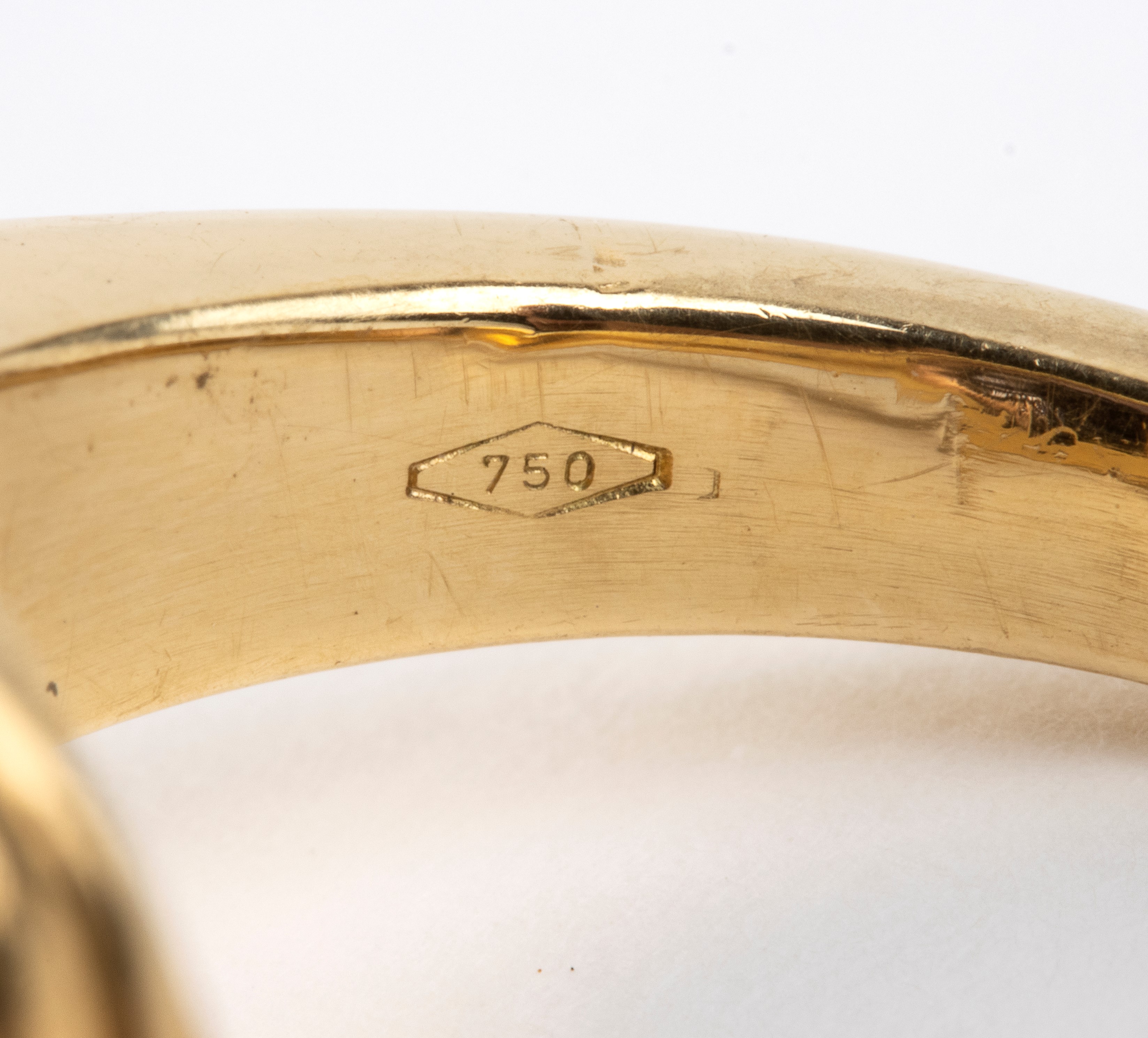 Anello in oro giallo 18k con ametista e quarzo citrino