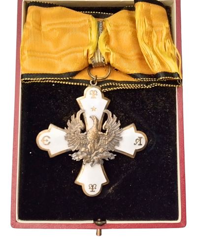 Grecia, Ordine della Fenice, insegna di Commendatore in argento dorato e smalti