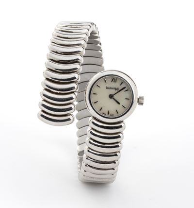 Orologio Lady con cassa in acciaio e bracciale elastico integrato